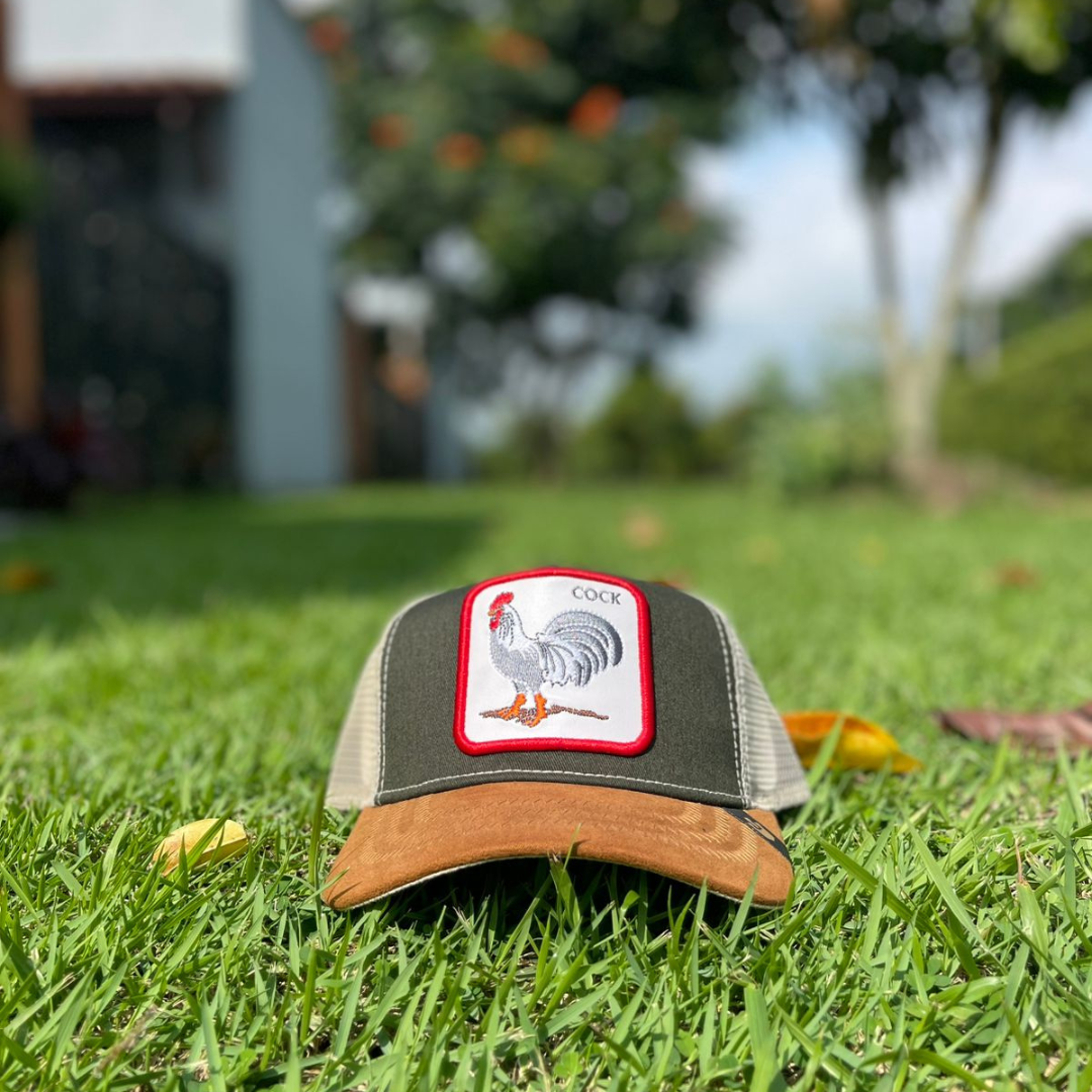 Gorras Trucker Cock Verde con Cafe & Blanca con Negro