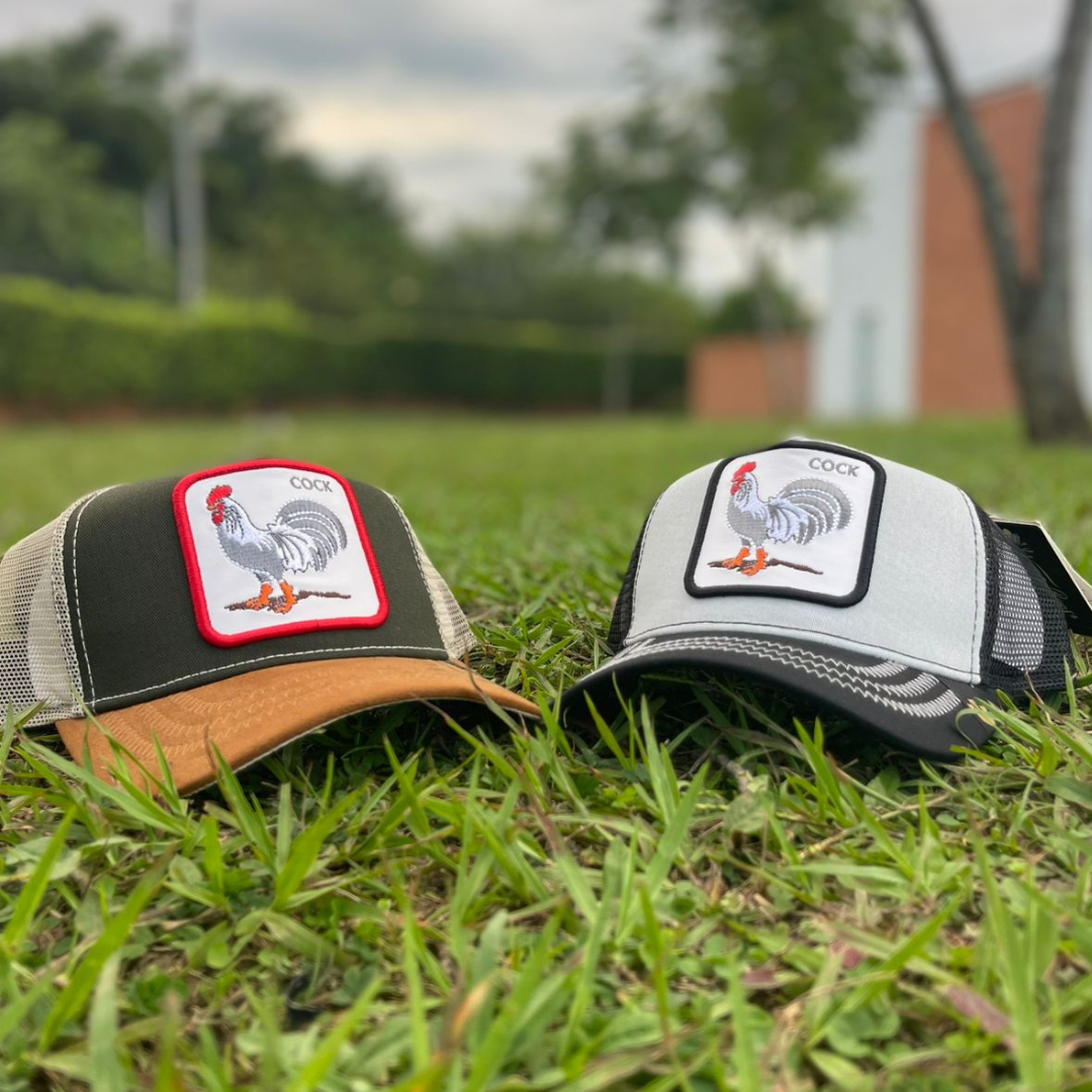 Gorras Trucker Cock Verde con Cafe & Blanca con Negro